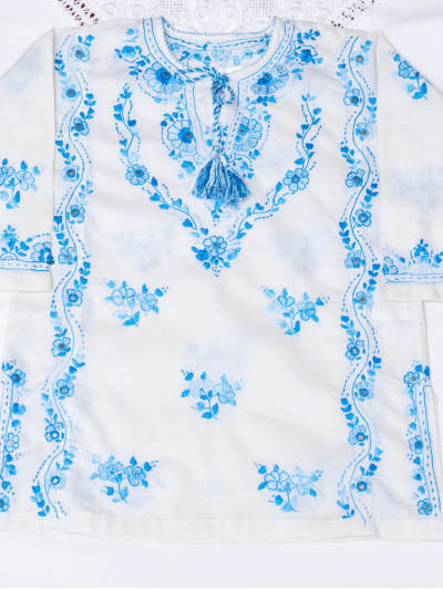 Blue Tassel Kurti - Girls