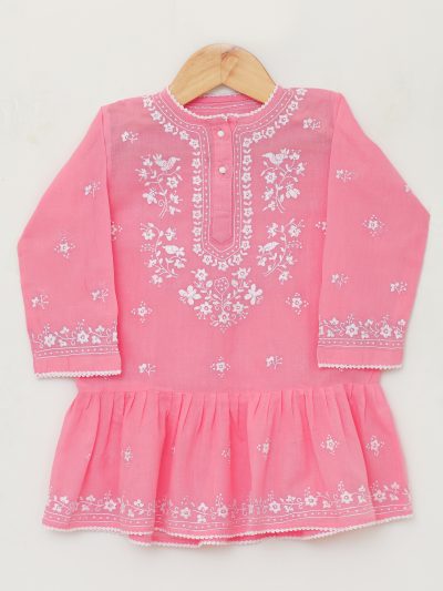 Pearl Pink kurta frock (Mini)
