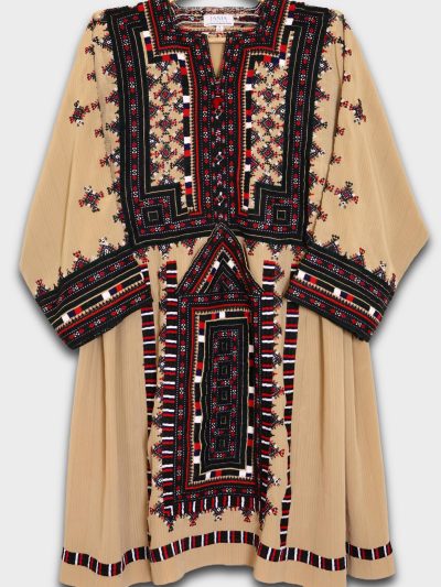 Hand-embroidered Dress Nude