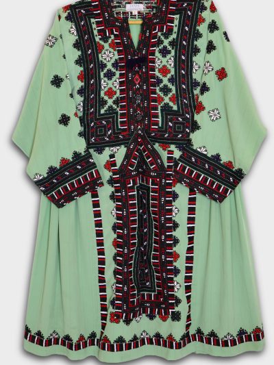 Hand-embroidered Dress Green