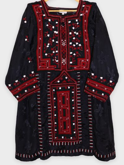 Hand-embroidered Dress Black
